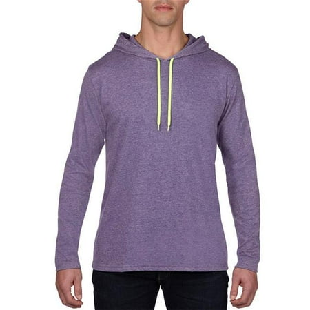Anvil - Anvil Adult Light Weight Long Sleeve Hooded Tee, Heather Purple - 3X - Case of 12