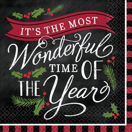 Most Wonderful Time Luncheon Napkins for 36