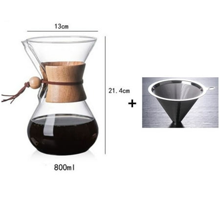 400/800ML Coffee Maker High Temperature Resistant Glass Coffee Pot With Stainless Steel Filter Anti Scald Espresso Coffe Machine
400/800ML Coffee Maker High Temperature Resistant Glass Coffee Pot With Stainless Steel Filter Anti Scald Espresso Coffe Machine