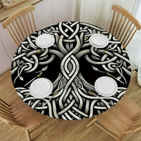 BCIIG Celtic Knotwork Round Table Cover Stain Resistant Washable Indoor Outdoor Tablecloth Kitchen Dining Wedding Parties 100% Polyester Fiber 38-42
BCIIG Celtic Knotwork Round Table Cover Stain Resistant Washable Indoor Outdoor Tablecloth Kitchen Dining Wedding Parties 100% Polyester Fiber 38-42