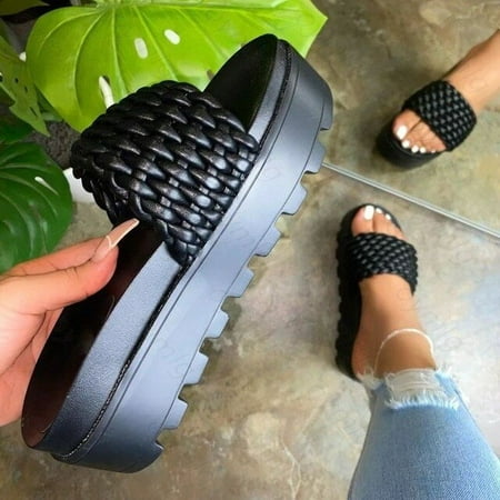 Women s sandals slippers 2021 summer new style fashion thick-soled flat woven solid color indoor slippers
Women s sandals slippers 2021 summer new style fashion thick-soled flat woven solid color indoor slippers