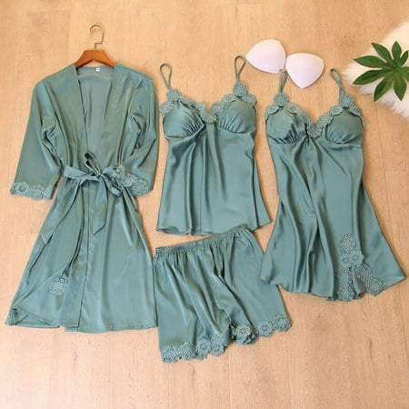 UDAXB Lingerie Satin Silk Pajamas Women Nightdress Lingerie Robes Underwear Sleepwear Sexy