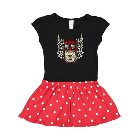 Inktastic Motocross BMX Gift Llama Biker Gift Toddler Girl Dress