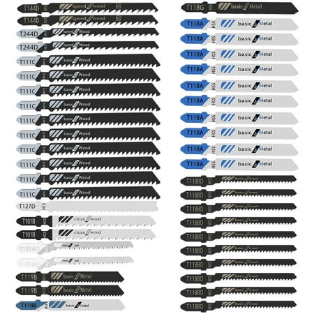 verlacod 43pcs Jig Saw Blade Set High Carbon Steel Assorted Saw Blades with T-shank Sharp Fast Cut Down Jigsaw Blade Woodworking Tool for Wood Metal Plastic Cutting
verlacod 43pcs Jig Saw Blade Set High Carbon Steel Assorted Saw Blades with T-shank Sharp Fast Cut Down Jigsaw Blade Woodworking Tool for Wood Metal Plastic Cutting