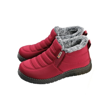 Harsuny Womens Anti-Slip Outdoor Warm Snow Boots Slip On Ankle Booties Plush Lined Winter Shoes Red 7
Harsuny Womens Anti-Slip Outdoor Warm Snow Boots Slip On Ankle Booties Plush Lined Winter Shoes Red 7