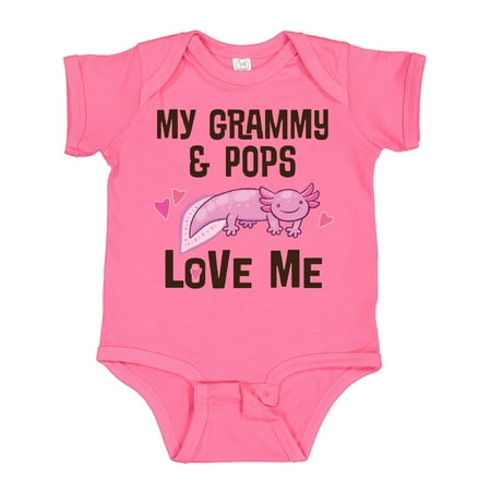 Inktastic Grammy and Pops Love Me Axolotl Gift Baby Girl Bodysuit