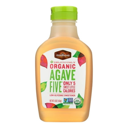 Madhava Honey Organic Agave Five Nectar - Case of 6 - 16 oz. 1500073