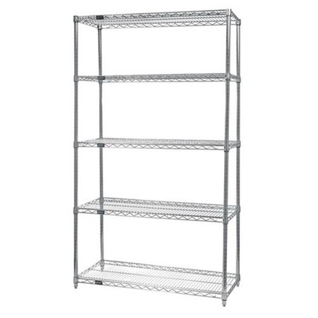 Quantum Storage WR63-1236S-5 5-Shelf Stainless Steel Wire Shelving Unit 12 x 36 x 63 in.
Quantum Storage WR63-1236S-5 5-Shelf Stainless Steel Wire Shelving Unit 12 x 36 x 63 in.