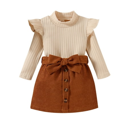 Bagilaanoe 2Pcs Toddler Baby Girls Fall Outfits Long Sleeve Knitting Shirt Tops + Skirt with Belt 6M 12M 2T 3T 4T 5T Kids Casual Skirt Set
Bagilaanoe 2Pcs Toddler Baby Girls Fall Outfits Long Sleeve Knitting Shirt Tops + Skirt with Belt 6M 12M 2T 3T 4T 5T Kids Casual Skirt Set