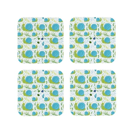 Coasters Set of 4 - Green Blue Slug Shells Drink Coasters for Tabletop Protection Leather Coasters for Living Room Decor and Housewarming Gift Square
Coasters Set of 4 - Green Blue Slug Shells Drink Coasters for Tabletop Protection Leather Coasters for Living Room Decor and Housewarming Gift Square