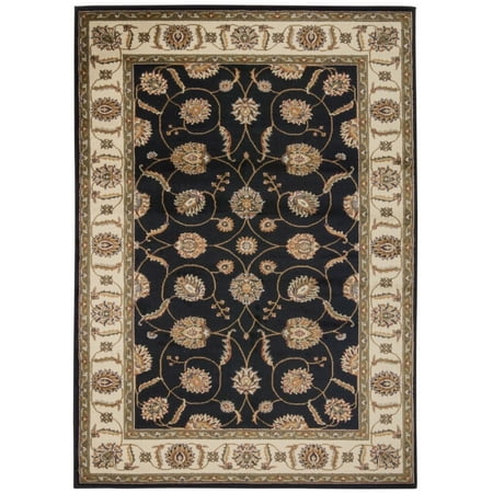 rug squared mariposa black rug (3'11 x 5'10)