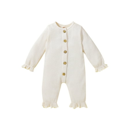Gwiyeopda Toddler Baby Boys Girls Fall Romper Long Sleeve Round Neck Button Down Waffle Knit Jumpsuit
Gwiyeopda Toddler Baby Boys Girls Fall Romper Long Sleeve Round Neck Button Down Waffle Knit Jumpsuit