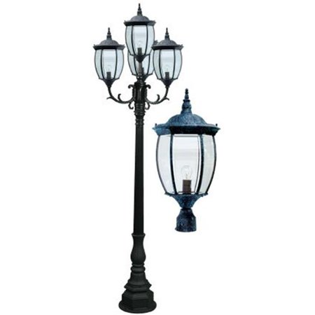 Dabmar Lighting GM3004-VG Victoria Post Four Light Fixture - 4 x Incandescent 120V, Verde Green - 121 x 38.35 x 38.35 in.
