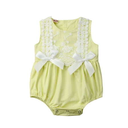 Pudcoco Infant Baby Girl Lace Summer Bodysuit Sunsuit Clothes