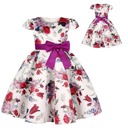 Wiueurtly Toddler Kids Girls Floral Flowers Prints Short Sleeves Beach Straps Dress Princess Clothes Dress for Junior Girls
Wiueurtly Toddler Kids Girls Floral Flowers Prints Short Sleeves Beach Straps Dress Princess Clothes Dress for Junior Girls