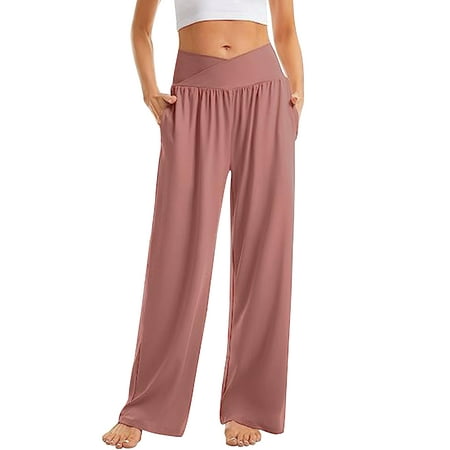 AMILIEe Women s Casual Wide Leg Trousers Crossover High Waist Lounge Pajama Pants with Pockets
AMILIEe Women s Casual Wide Leg Trousers Crossover High Waist Lounge Pajama Pants with Pockets
