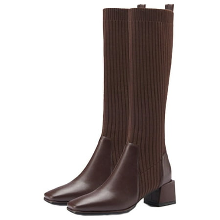 Lovskoo 2024 Knit Boots for Women Pointed Toe Chunky Heel Retro Knitted Stretch Slim Knee High Long Sock Boots Brown
Lovskoo 2024 Knit Boots for Women Pointed Toe Chunky Heel Retro Knitted Stretch Slim Knee High Long Sock Boots Brown