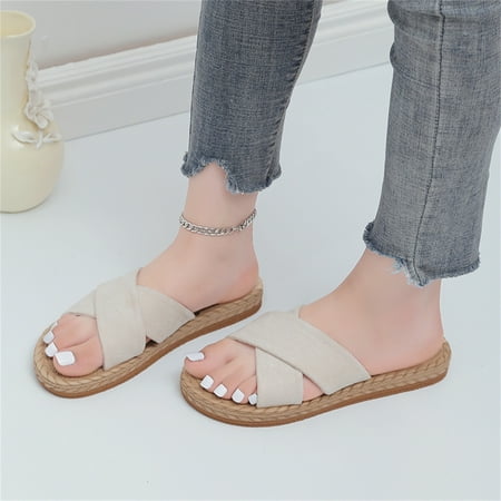 Cathalem Womens Sock Slippers with Grippers Size 7 Ladies Fashion Solid Color Suede Strap Straw Woven Bottom Wool Slippers Women Beige 7.5
Cathalem Womens Sock Slippers with Grippers Size 7 Ladies Fashion Solid Color Suede Strap Straw Woven Bottom Wool Slippers Women Beige 7.5