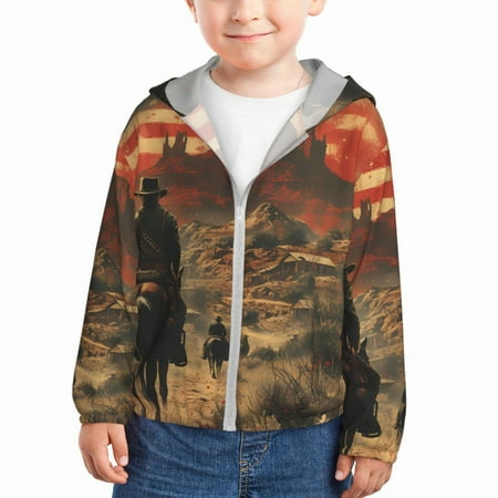 Gaeub 1860s Style American Cowboy Print Athletic Sun Protection Hoodie for Kids Long Sleeve Outdoor UV Shirt Running Fishing Top for Boys Girls-4 Years
Gaeub 1860s Style American Cowboy Print Athletic Sun Protection Hoodie for Kids Long Sleeve Outdoor UV Shirt Running Fishing Top for Boys Girls-4 Years