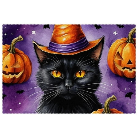 HOHODIY Rectangular Halloween Placemats Non-Slip Heat Resistant Place Mats Machine Washable 12 x 18 Table Mats for Party Kitchen Dining Home Decor Black Cat Pumpkin
HOHODIY Rectangular Halloween Placemats Non-Slip Heat Resistant Place Mats Machine Washable 12 x 18 Table Mats for Party Kitchen Dining Home Decor Black Cat Pumpkin