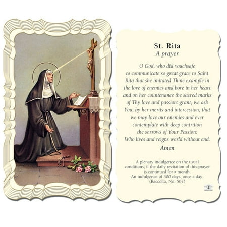 Saint Rita Catholic Prayer Holy Card with Prayer on Back Pack of 50