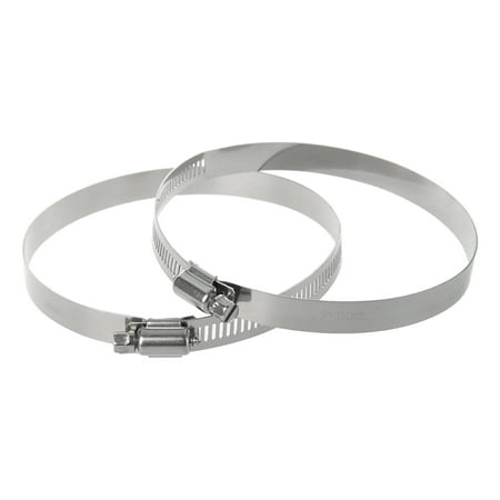 2 Pcs 91-114mm Adjustable Range Stainless Steel Band Gear Hose Clamp 4.5