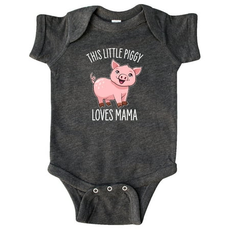 Inktastic This Little Piggy Loves Mama- cute Gift Baby Boy or Baby Girl Bodysuit
