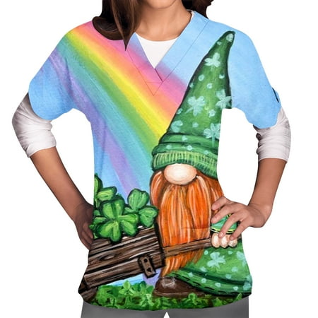 St. Patrick s Day Scrubs Tops Blouses for Women Casual V Neck Short Sleeve Pocket Work Tops Nurse Uniform
St. Patrick s Day Scrubs Tops Blouses for Women Casual V Neck Short Sleeve Pocket Work Tops Nurse Uniform