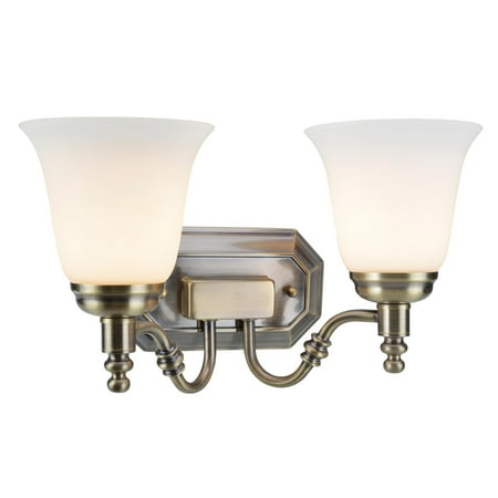 Aspen Creative 62021-3 Two-Light Metal Bathroom Vanity Wall Light Fixture 6 Wide Transitional Design in Antique Brass with Frosted Glass Shade
Aspen Creative 62021-3 Two-Light Metal Bathroom Vanity Wall Light Fixture 6 Wide Transitional Design in Antique Brass with Frosted Glass Shade