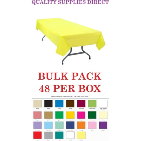 QSD Yellow Disposable Plastic Tablecloth 48-Pack 54 Inch. x 108 Inch. Rectangle Table Cover by Quality Supplies Direct (30+ Colors Available)
QSD Yellow Disposable Plastic Tablecloth 48-Pack 54 Inch. x 108 Inch. Rectangle Table Cover by Quality Supplies Direct (30+ Colors Available)
