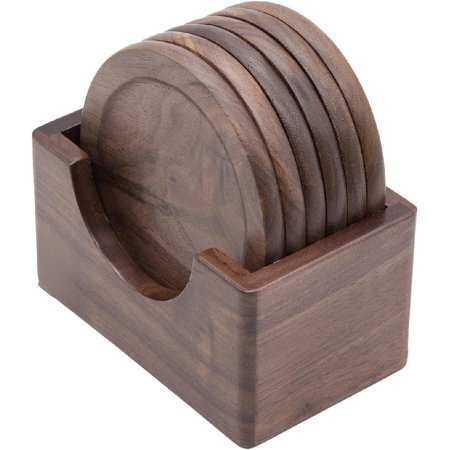 Wood Drink Coasters with Holder 6 Pieces Wooden Coasters Cup Coaster Set for Bar Kitchen Home Apartment Walnut Wood
Wood Drink Coasters with Holder 6 Pieces Wooden Coasters Cup Coaster Set for Bar Kitchen Home Apartment Walnut Wood