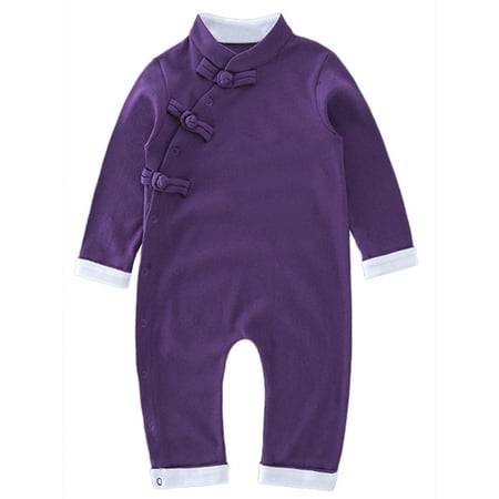 Baby Toddler Unisex Traditional Chinese Long Sleeve Romper (90/18-24 Months Purple)
Baby Toddler Unisex Traditional Chinese Long Sleeve Romper (90/18-24 Months Purple)