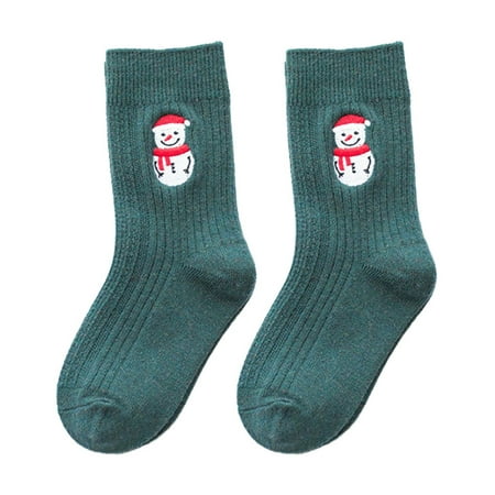HGWXX7 Fashion Christmas Baby Girls Printed Knitting Cotton Children Kids Socks