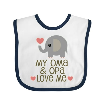 Inktastic Oma and Opa Love Me Gift Baby Boy or Baby Girl Bib