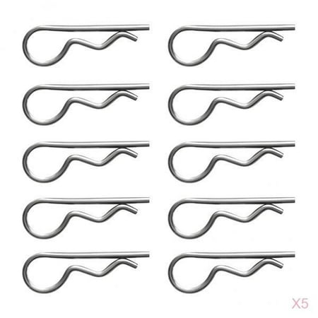50 Pieces Marine Stainless Steel R Clip Spring Cotter Pin 1.2x22mm