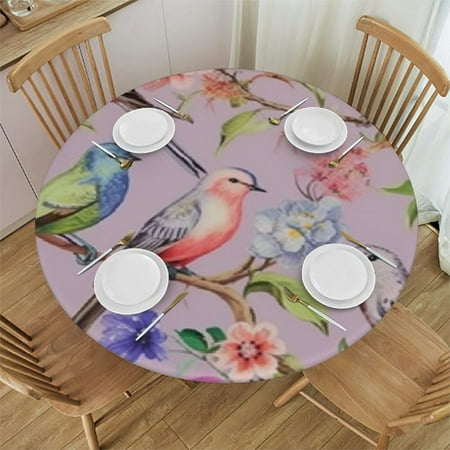 HAOXIT Flowers and Birds Round Tablecloth Polyester Tablecover Anti-Wrinkle and Smooth Table Cloth for Kitchen/Home Decoration - Pink 31-35
HAOXIT Flowers and Birds Round Tablecloth Polyester Tablecover Anti-Wrinkle and Smooth Table Cloth for Kitchen/Home Decoration - Pink 31-35