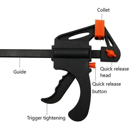 Adjustable Hand Woodworking Spreader 4 Inch Clip Quick Ratchet Release F Clamp