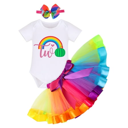 OBEEII Newborn Baby Girls Summer Birthday Party Short Sleeve Romper Tutu Skirt And Headband 3pcs Outfits 2Y white two
OBEEII Newborn Baby Girls Summer Birthday Party Short Sleeve Romper Tutu Skirt And Headband 3pcs Outfits 2Y white two