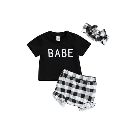 IZhansean Newborn Infant Baby Girls Summer Clothes Letter Short Sleeve T-shirt Plaids Ruffles Shorts Outfits
IZhansean Newborn Infant Baby Girls Summer Clothes Letter Short Sleeve T-shirt Plaids Ruffles Shorts Outfits