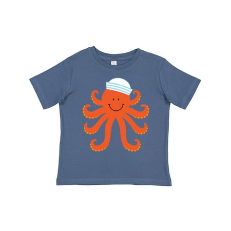 Inktastic Orange Octopus Cute Sea Creature Nautical Gift Toddler Boy or Toddler Girl T-Shirt