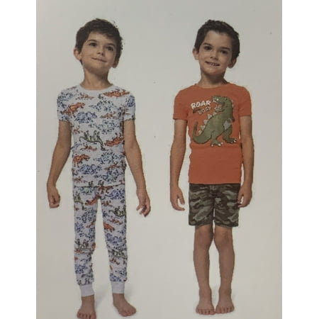 Kids Headquarters Toddlers Dino Cotton PJ Set 4 Piece Multicolor 4T