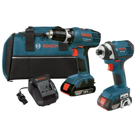 Factory-Reconditioned Bosch CLPK25-180-RT 18V Cordless Lithium-Ion 3\/8 in. Drill Driver and Impact Driver Combo Kit (Refurbished)