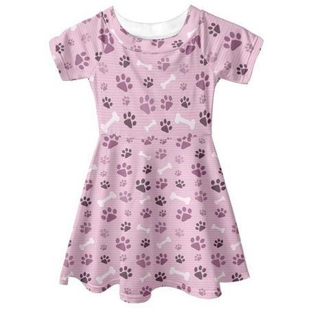 Summer Dresses For Girls Toddler Short Sleeved Crewneck Animal Footprints Print Dress For 8-9 Years
Summer Dresses For Girls Toddler Short Sleeved Crewneck Animal Footprints Print Dress For 8-9 Years