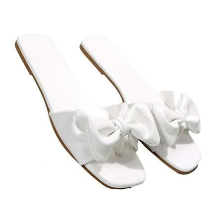 TUOBARR Flat Slippers for Women Womens Summer Fashion White Bowknot Slippers Pinch Toe Flat Casual Slippers White
TUOBARR Flat Slippers for Women Womens Summer Fashion White Bowknot Slippers Pinch Toe Flat Casual Slippers White
