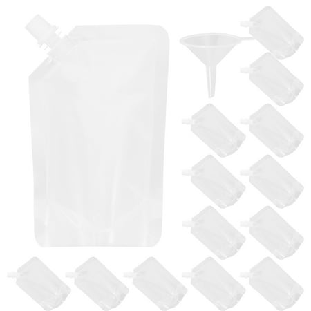 FRCOLOR 1 Set of Disposable Liquid Beverage Bags Plastic Spout Juice Beverage Pouches for Party