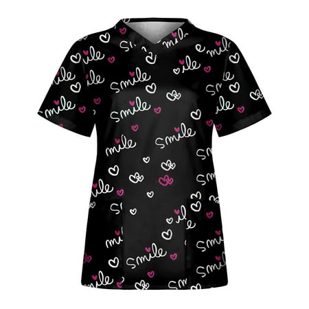 TKing Fashion Women s Short Sleeve V-neck Top Work Isolation Clothing Uniform Valentine s Day Top - Black XXXL
TKing Fashion Women s Short Sleeve V-neck Top Work Isolation Clothing Uniform Valentine s Day Top - Black XXXL