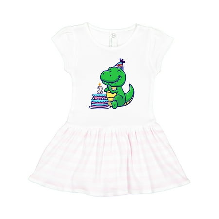 Inktastic T-Rex 2nd Birthday Gift Toddler Girl Dress