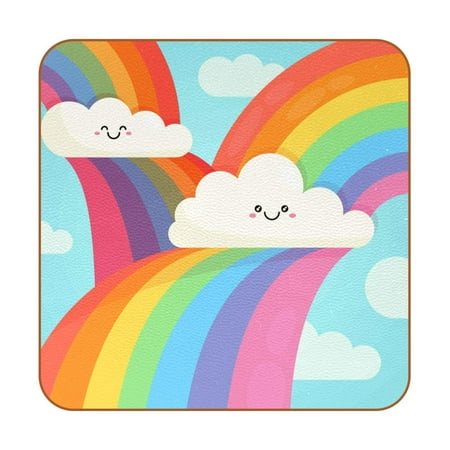 OWNTA Colorful Rainbow Pattern Premium 6-Piece Square Coaster Set in Microfiber Leather - Non-Slip & Absorbent Cup Mats
OWNTA Colorful Rainbow Pattern Premium 6-Piece Square Coaster Set in Microfiber Leather - Non-Slip & Absorbent Cup Mats