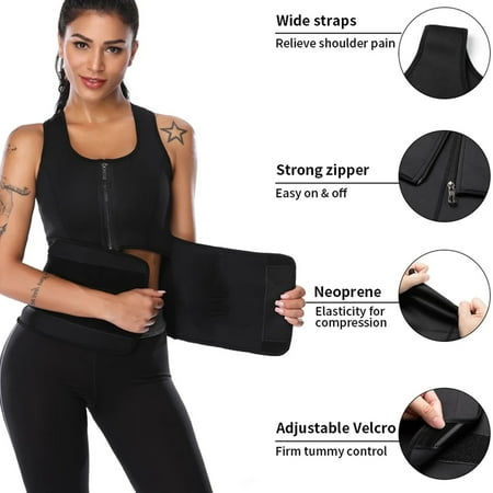 SHAPERIN Sweat Vest Waist Trainer for Women Weight Loss Neoprene Sauna Slimming Vest with Adjustable Waist Trimmer Belt
SHAPERIN Sweat Vest Waist Trainer for Women Weight Loss Neoprene Sauna Slimming Vest with Adjustable Waist Trimmer Belt