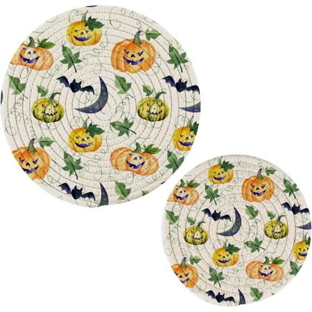 SKYSONIC Pot Holders Trivets set 2 Pcs Halloween Pumpkins (3) Potholders for Kitchen Thread Weave Trivets for Hot Dishes/Pot/Bowl/Teapot/Hot Pot Holders
SKYSONIC Pot Holders Trivets set 2 Pcs Halloween Pumpkins (3) Potholders for Kitchen Thread Weave Trivets for Hot Dishes/Pot/Bowl/Teapot/Hot Pot Holders